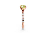 Rose gold Fancy Yellow Cushion Cut Diamond Brilliant Solitaire Ring with Pavé Band and Four-Prong Setting_2