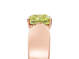 Rose gold Fancy Yellow Cushion Cut Diamond Channel Set Solitaire Ring with Four-Prong Setting_17