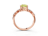 Rose gold Fancy Yellow Cushion Cut Diamond Cluster Pavé Band with Four-Prong Setting_6