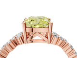 Rose gold Fancy Yellow Cushion Cut Diamond Cluster Pavé Band with Four-Prong Setting_7