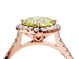 Rose gold Fancy Yellow Cushion Cut Diamond Cushion Halo Ring with Pavé Band_4