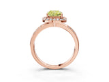 Rose gold Fancy Yellow Cushion Cut Diamond Double Halo Ring with Split Shank and Four-Prong Setting_3