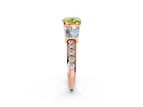 Rose gold Fancy Yellow Cushion Cut Diamond Engagement Ring with Baguette Side Stones and Channel Set Band_22