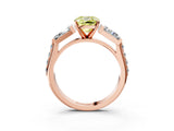 Rose gold Fancy Yellow Cushion Cut Diamond Engagement Ring with Baguette Side Stones and Channel Set Band_23