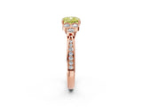 Rose gold Fancy Yellow Cushion  Cut Diamond Engagement Ring with Bezel Set Round Side Stones and Prong Setting_53