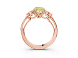 Rose gold Fancy Yellow Cushion  Cut Diamond Engagement Ring with Bezel Set Round Side Stones and Prong Setting_54