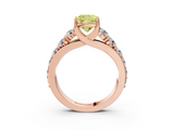 Rose gold Fancy Yellow Cushion  Cut Diamond Engagement Ring with Pavé Band and Four-Prong Setting_6