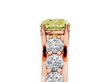 Rose gold Fancy Yellow Cushion  Cut Diamond Engagement Ring with Pavé Band and Four-Prong Setting_8
