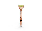 Rose gold Fancy Yellow Cushion Cut Diamond Engagement Ring with Side Stone Accents and Four-Prong Setting_74