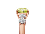 Rose gold Fancy Yellow Cushion  Cut Diamond Five-Stone Prong Set White Gold Ring_37