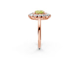 Rose gold Fancy Yellow Cushion Cut Diamond Floral Double Halo Engagement Ring with Prong Setting_27