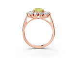 Rose gold Fancy Yellow Cushion Cut Diamond Floral Double Halo Engagement Ring with Prong Setting_28
