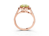 Rose gold Fancy Yellow Cushion Cut Diamond Floral Halo Split Shank Prong Setting Ring_3