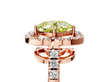 Rose gold Fancy Yellow Cushion Cut Diamond Floral Halo Split Shank Prong Setting Ring_5