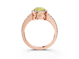 Rose gold Fancy Yellow Cushion Cut Diamond Halo Engagement Ring with Pavé Band and Prong Setting_30