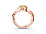 Rose gold Fancy Yellow Cushion  Cut Diamond Halo Engagement Ring with Split Shank and Four-Prong Setting_107