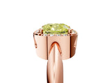 Rose gold Fancy Yellow Cushion  Cut Diamond Halo Engagement Ring with Split Shank and Four-Prong Setting_109