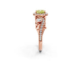 Rose gold Fancy Yellow Cushion Cut Diamond Halo Ring with Milgrain Pavé Band and Four-Prong Setting_71