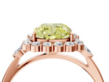 Rose gold Fancy Yellow Cushion Cut Diamond Halo Ring with Pear Side Stones and Prong Setting_66