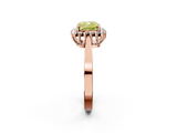 Rose gold Fancy Yellow Cushion  Cut Diamond Halo Ring with Round Brilliant Halo and Solitaire Band_79