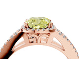 Rose gold Fancy Yellow Cushion Cut Diamond Halo Split Shank Engagement Ring_43