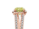 Rose gold Fancy Yellow Cushion Cut Diamond Halo Split Shank Engagement Ring_44