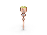 Rose gold Fancy Yellow Cushion  Cut Diamond Milgrain Marquise Band with Prong Setting_5