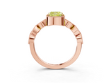 Rose gold Fancy Yellow Cushion  Cut Diamond Milgrain Marquise Band with Prong Setting_6
