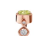 Rose gold Fancy Yellow Cushion  Cut Diamond Milgrain Marquise Band with Prong Setting_8