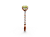 Rose gold Fancy Yellow Cushion  Cut Diamond Pavé Band Ring with Four-Prong Setting_44