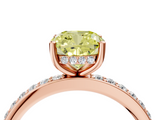 Rose gold Fancy Yellow Cushion  Cut Diamond Pavé Band Ring with Four-Prong Setting_46
