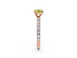 Rose gold Fancy Yellow Cushion Cut Diamond Pavé Band Solitaire Ring with Prong Setting_77