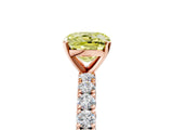 Rose gold Fancy Yellow Cushion Cut Diamond Pavé Band Solitaire Ring with Prong Setting_80