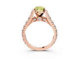Rose gold Fancy Yellow Cushion  Cut Diamond Pavé Band Solitaire with Four-Prong Setting_18