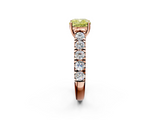 Rose gold Fancy Yellow Cushion  Cut Diamond Pavé Band Solitaire with Four-Prong Setting_5