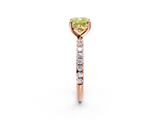 Rose gold Fancy Yellow Cushion  Cut Diamond Pavé Band Solitaire with Four-Prong Setting_5