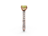 Rose gold Fancy Yellow Cushion  Cut Diamond Pavé Band with Four-Prong Setting_56