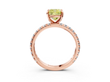 Rose gold Fancy Yellow Cushion  Cut Diamond Pavé Band with Four-Prong Setting_57