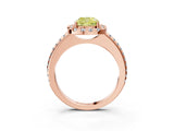 Rose gold Fancy Yellow Cushion Cut Diamond Pavé Halo Ring with Four-Prong Setting_39