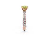 Rose gold Fancy Yellow Cushion Cut Diamond Pavé Solitaire Engagement Ring with Four-Prong Setting_90