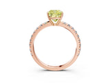 Rose gold Fancy Yellow Cushion Cut Diamond Pavé Solitaire Engagement Ring with Four-Prong Setting_91