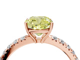 Rose gold Fancy Yellow Cushion Cut Diamond Pavé Solitaire Engagement Ring with Four-Prong Setting_92