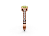 Rose gold Fancy Yellow Cushion  Cut Diamond Pave Band with Four-Prong Setting_22