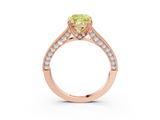 Rose gold Fancy Yellow Cushion  Cut Diamond Pave Band with Four-Prong Setting_23