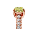 Rose gold Fancy Yellow Cushion  Cut Diamond Pave Band with Four-Prong Setting_25