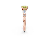 Rose gold Fancy Yellow Cushion  Cut Diamond Ring with Baguette Side Stones, Channel Set Band, and Four-Prong Setting_26