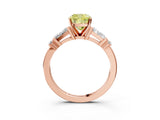 Rose gold Fancy Yellow Cushion  Cut Diamond Ring with Baguette Side Stones, Channel Set Band, and Four-Prong Setting_27