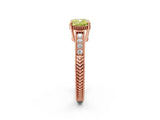 Rose gold Fancy Yellow Cushion Cut Diamond Ring with Milgrain Pavé Band and Four-Prong Setting_22