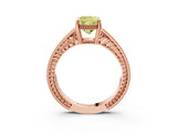 Rose gold Fancy Yellow Cushion Cut Diamond Ring with Milgrain Pavé Band and Four-Prong Setting_23