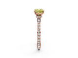 Rose gold Fancy Yellow Cushion  Cut Diamond Ring with Pavé Band and Four-Prong Setting_58